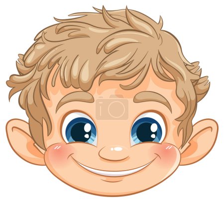 Ilustración de Ilustración vectorial de un joven feliz sonriendo. - Imagen libre de derechos