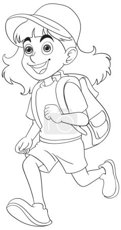 Cheerful young student walking with a backpack.