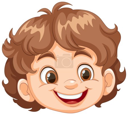 Illustration for Vector illustration of a happy young boy smiling. - Royalty Free Image