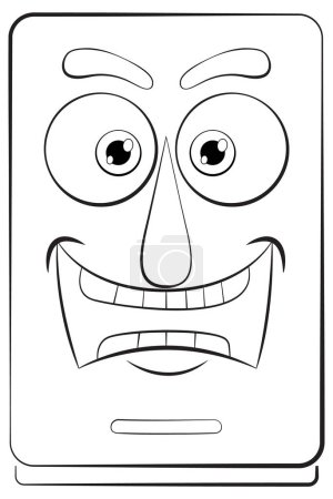 Illustration for Vector illustration of a smiling mobile phone - Royalty Free Image