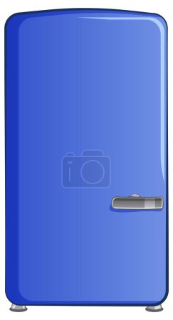 Vector illustration of a vintage blue fridge