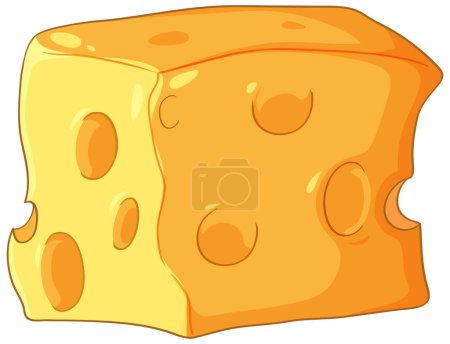 Colorful vector illustration of a cheese wedge