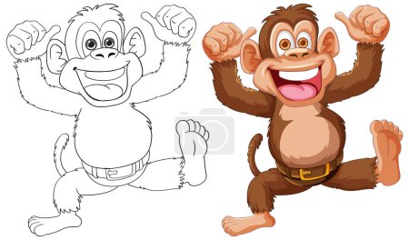 Illustration for Vector illustration of a monkey, colored and outlined. - Royalty Free Image