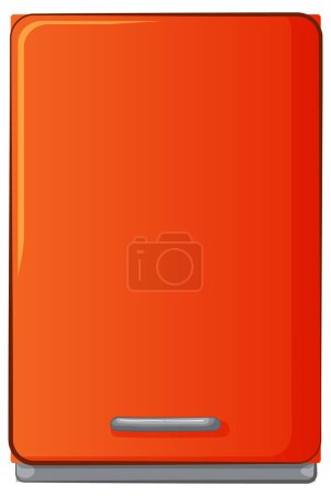 Vector illustration of a standalone orange refrigerator