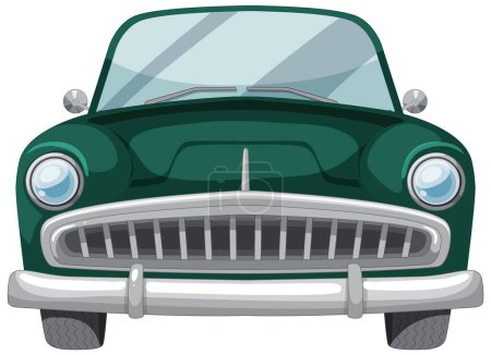 Illustration for Vector graphic of a retro green automobile - Royalty Free Image