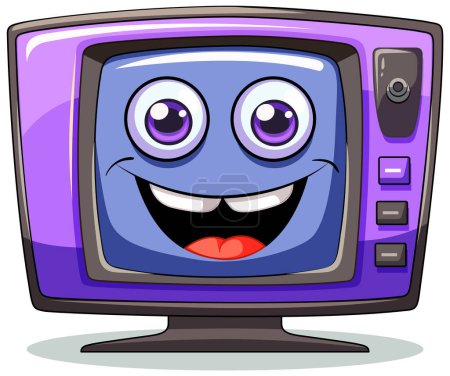Illustration for Colorful, smiling TV with playful cartoon eyes - Royalty Free Image