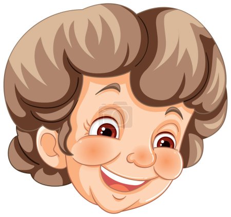 Illustration for Vector illustration of a smiling elderly woman - Royalty Free Image