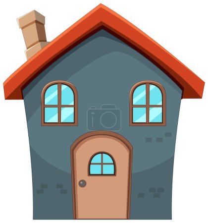 Illustration for Vector illustration of a small cartoon house - Royalty Free Image