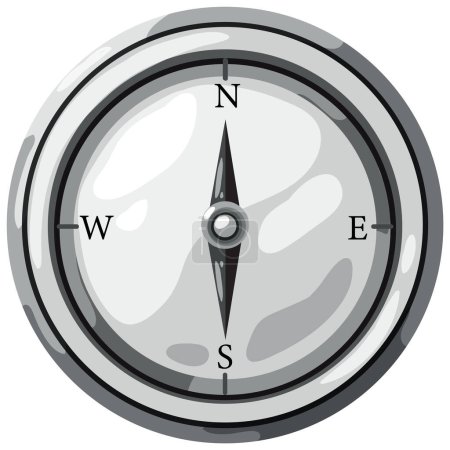 Illustration for Navigational compass in a simple vector style. - Royalty Free Image