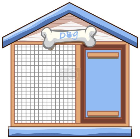 Illustration for Vector illustration of a simple dog house - Royalty Free Image