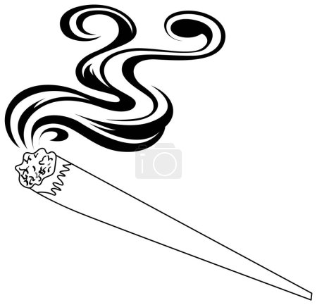 Illustration for Stylized joint with swirling smoke design. - Royalty Free Image