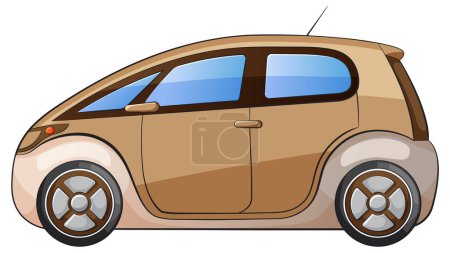 Téléchargez les illustrations : Graphique vectoriel stylisé d'une petite voiture moderne - en licence libre de droit