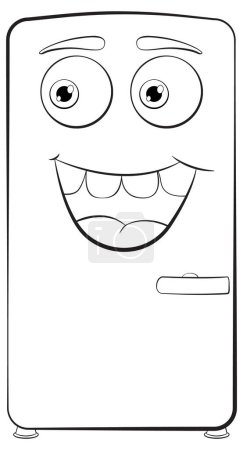 Vector illustration of a smiling cartoon refrigerator