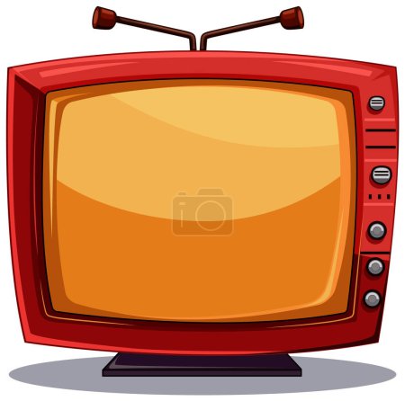 Colorful vector of a classic vintage TV