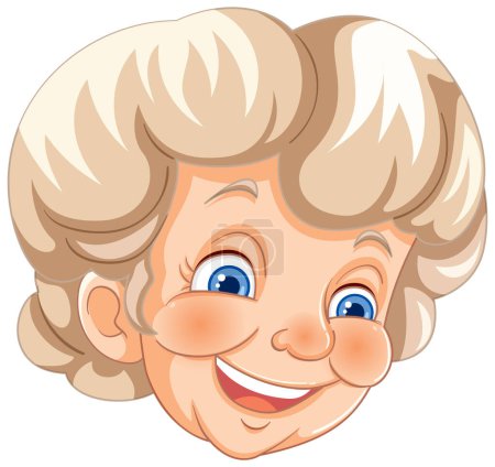 Vektorillustration einer lächelnden älteren Frau
