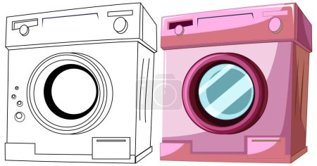 Téléchargez les photos : Illustration vectorielle de deux machines à laver - en image libre de droit