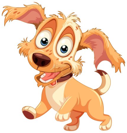 Illustration for Cartoon illustration of a happy, playful dog. - Royalty Free Image
