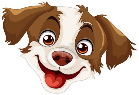 Illustration for Vector illustration of a happy, smiling dog face. - Royalty Free Image
