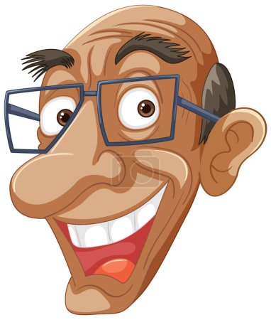 Ilustración vectorial de un hombre feliz y con gafas