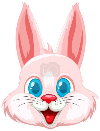 Téléchargez les illustrations : Illustration de bande dessinée d'un lapin rose joyeux. - en licence libre de droit