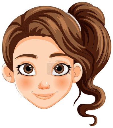 Illustration of a cheerful young girl's face
