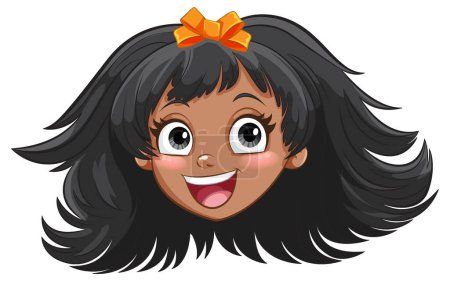 Illustration for Vector graphic of a happy young girl smiling - Royalty Free Image