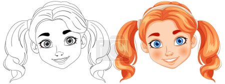 Transformation of a line drawing to a colored character