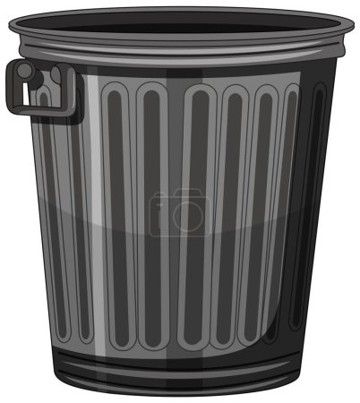 Detailed vector art of a metal garbage bin.