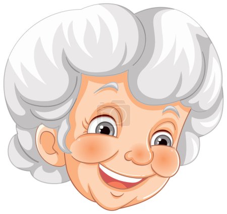 Ilustración vectorial de una anciana sonriente