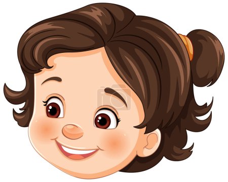 Illustration for Vector illustration of a happy, smiling young girl - Royalty Free Image