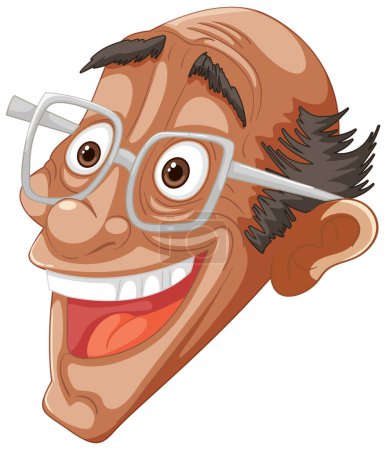 Illustration for Vector illustration of a smiling man with eyeglasses - Royalty Free Image