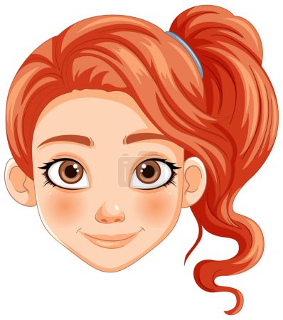 Illustration for Illustration of a cheerful young redhead girl - Royalty Free Image