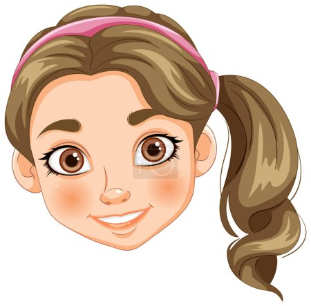 Illustration for Vector illustration of a cheerful young girl - Royalty Free Image