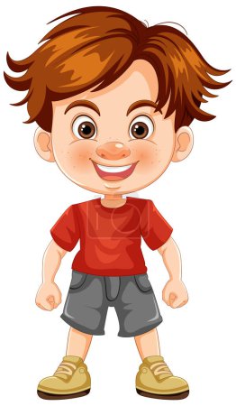 Illustration for Cheerful young boy smiling in casual clothes - Royalty Free Image