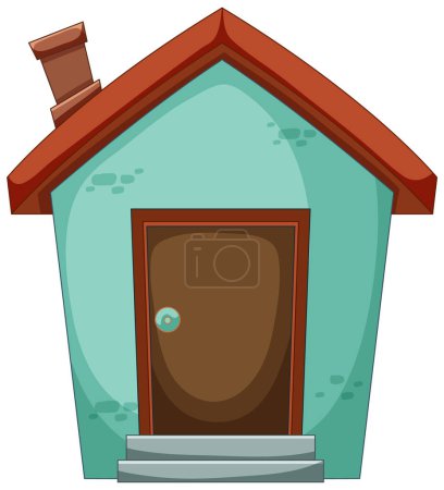 Illustration for Simple stylized vector illustration of a small house - Royalty Free Image