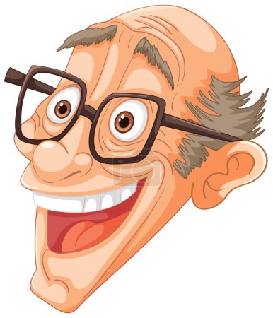 Téléchargez les illustrations : Illustration vectorielle d'un homme souriant et tacheté - en licence libre de droit