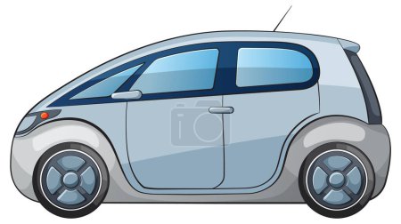 Téléchargez les illustrations : Graphique vectoriel d'une voiture électrique compacte - en licence libre de droit