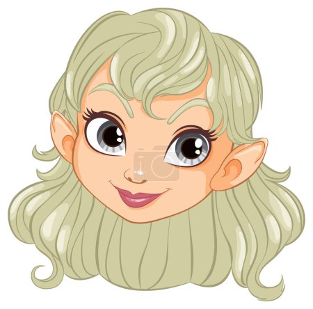 Téléchargez les illustrations : Charmante fille elfe aux cheveux verts et oreilles - en licence libre de droit
