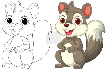 Illustration for Vector illustration of a squirrel, colored and outlined - Royalty Free Image