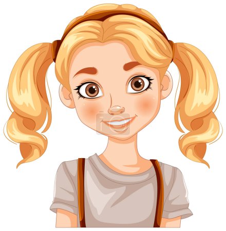 Vector illustration of a smiling young girl