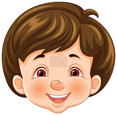 Vector graphic of a smiling young boy