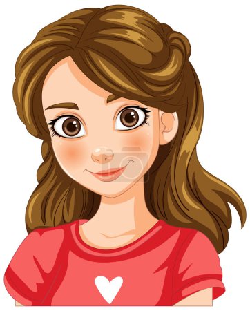 Vector illustration of a cheerful young girl
