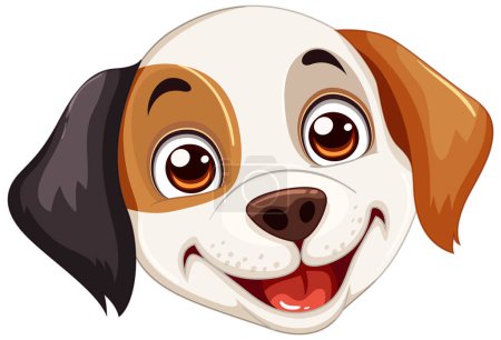 Illustration for Cartoon of a happy, smiling puppy face - Royalty Free Image