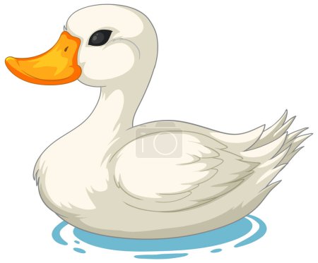 Illustration for Vector graphic of a duck floating peacefully - Royalty Free Image
