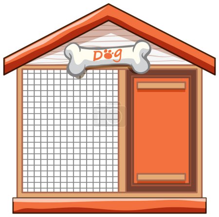 Cartoon vector of a cute doghouse