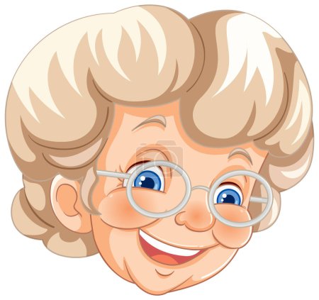 Ilustración de Ilustración vectorial de una anciana sonriente. - Imagen libre de derechos
