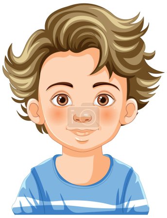 Illustration for Vector illustration of a cheerful young boy. - Royalty Free Image