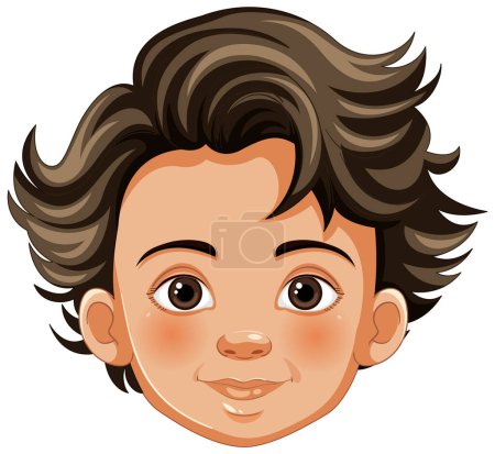 Illustration for Vector illustration of a smiling young boy - Royalty Free Image