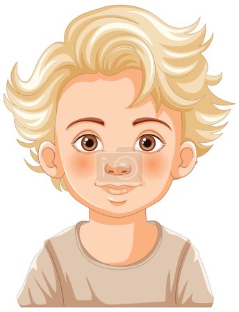 Illustration for Illustration of a cheerful young boy smiling - Royalty Free Image