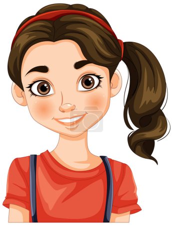 Téléchargez les photos : Illustration vectorielle d'une jeune fille souriante - en image libre de droit